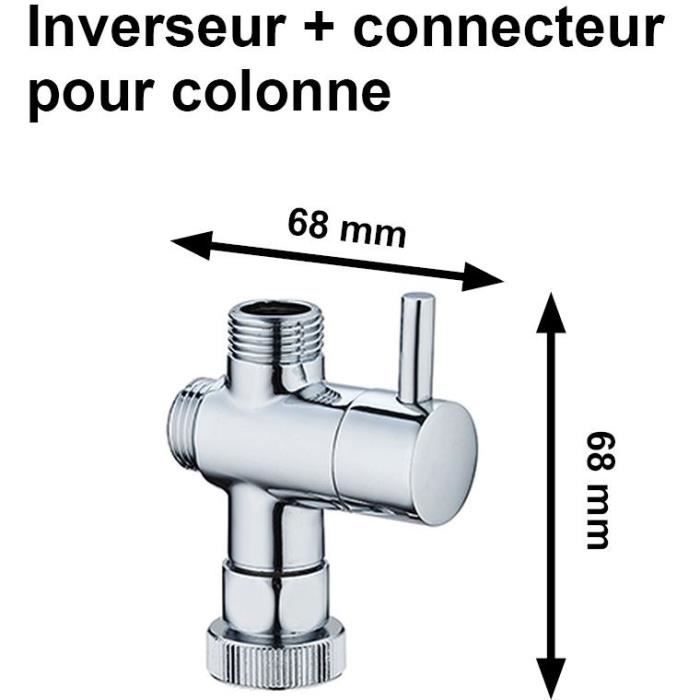 Inverseur et connecteur pour colonne de douche - Standard - EDOUARD ROUSSEAU - Chromé
