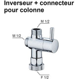 Inverseur et connecteur pour colonne de douche - Standard - EDOUARD ROUSSEAU - Chromé