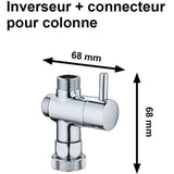 Inverseur et connecteur pour colonne de douche - Standard - EDOUARD ROUSSEAU - Chromé