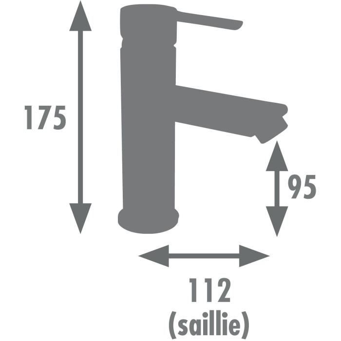 Mitigeur lavabo - EDOUARD ROUSSEAU - Dower - Cartouche céramique Ø 35 mm - Butée éco-stop - Aérateur réducteur de débit - Chromé