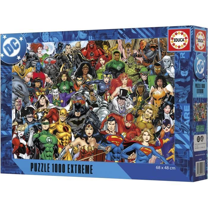 Puzzle - EDUCA - Justice League DC Comics - 1000 pieces - Theme Dessins animés - Pour adultes