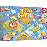 Puzzle - EDUCA - Battle Jr Animals - 16 puzzles - 9 pieces par puzzle - Pour enfants a partir de 4 ans