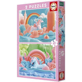 Puzzle - EDUCA - Licornes Magiques - 2 x 48 pieces - Theme Fantastique - Pour Enfants - 4 ans et plus