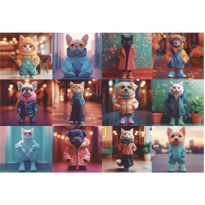 Puzzle - EDUCA - Animaux a la Mode - 200 pieces - Activité ludique - Développe la concentration