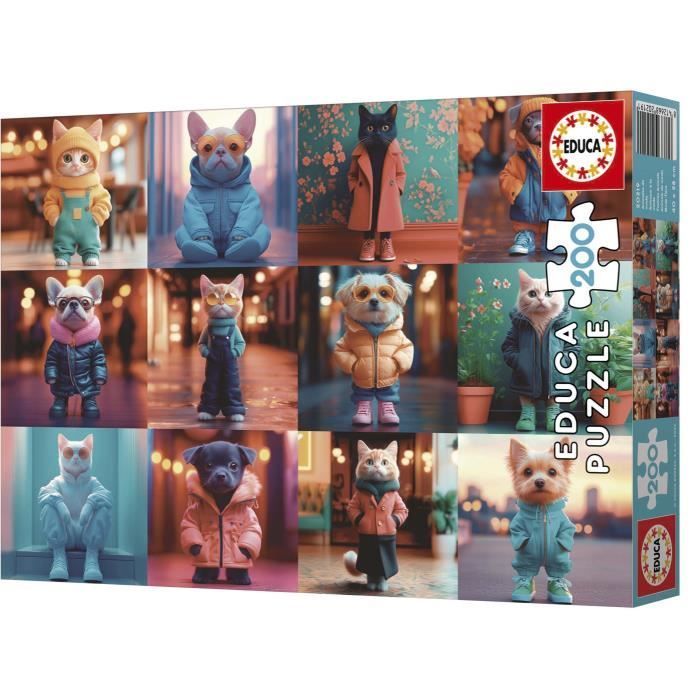Puzzle - EDUCA - Animaux a la Mode - 200 pieces - Activité ludique - Développe la concentration