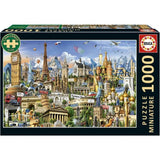 Puzzle - EDUCA - Symboles de l'Europe Miniature - 1000 pieces - 62,5 x 30 cm - a partir de 12 ans