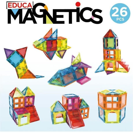 Jeu éducatif - EDUCA Magnetics - Construction 3D magnétique avec 26 pieces pour stimuler la créativité des enfants
