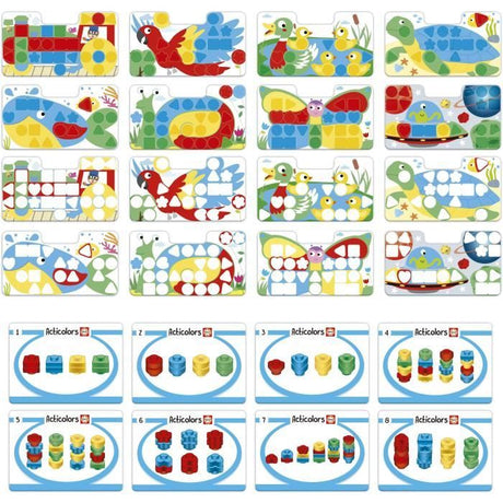 Articolors - Jeu éducatif - EDUCA - Empilement de jetons colorés et formes géométriques - Des 2 ans