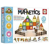Magnetics Ecoferme - Jeu de construction - EDUCA - 28 pieces magnétiques, 2 animaux, 8 cartes - Des 3 ans