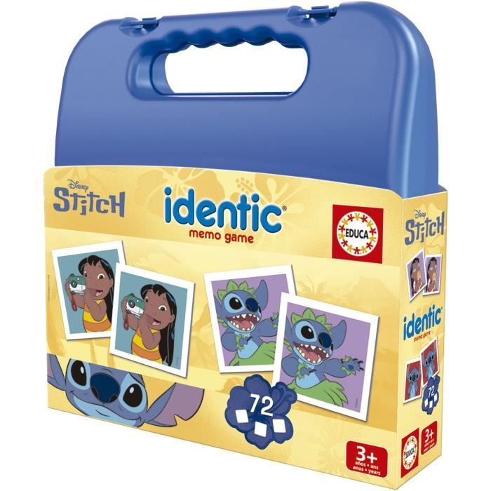 Identic Stitch - Jeu de mémoire - EDUCA - 72 cartes, développe mémoire et attention - Des 3 ans