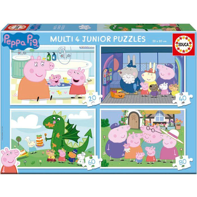 Puzzle Multi 4 Junior - EDUCA - Peppa Pig - 20+40+60+80 pieces