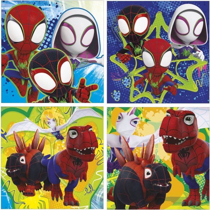Puzzles progréssifs - EDUCA - Dino Spidey - 12+16+20+25 pieces