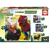 Puzzles progréssifs - EDUCA - Dino Spidey - 12+16+20+25 pieces