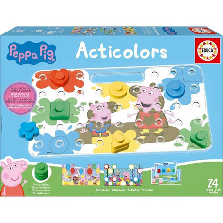 Acticolors - Jeu éducatif - EDUCA - Peppa Pig - Empilement de jetons colorés et formes - Des 2 ans