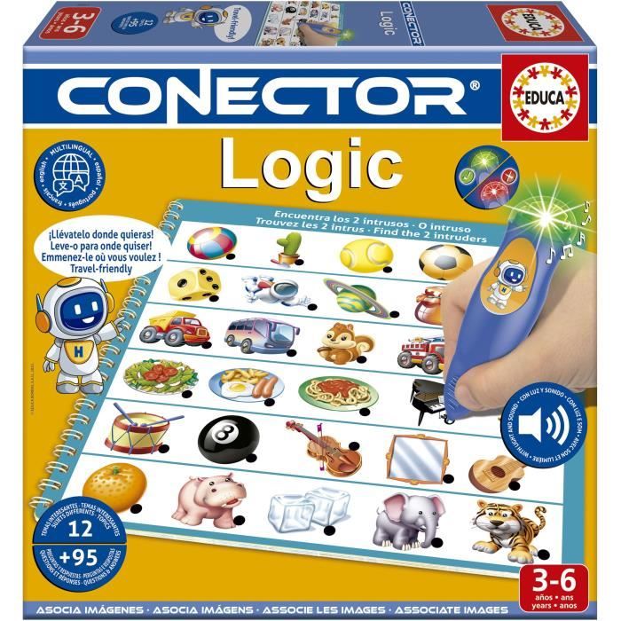 Conector Logic - Jeu éducatif - EDUCA - 90 questions, 12 themes, format livre - Des 3 ans
