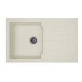 STRADOUR Evier cuisine a encastrer 1 bac + 1 égouttoir Aloa - Résine - 81 x 50 cm - Blanc