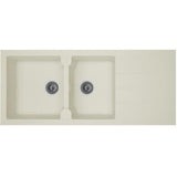 STRADOUR Evier cuisine a encastrer 2 bacs + 1 égouttoir Aloa - Résine - 116 x 50 cm - Blanc