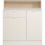 KEY - Meuble multifonctions - Module cuisine 2 portes 1 tiroir / Bar / Travail - 103,5 x 59 x 115 cm - Chene / Blanc - PARISOT