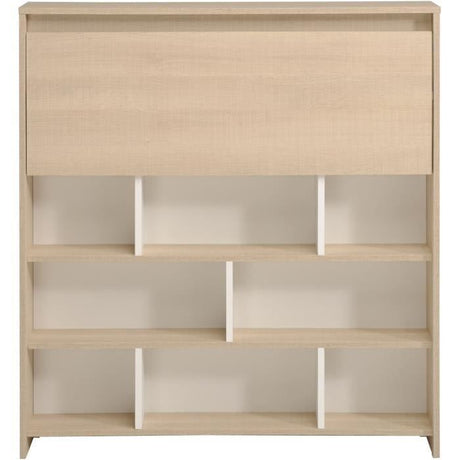 KEY - Meuble multifonctions - Module cuisine 2 portes 1 tiroir / Bar / Travail - 103,5 x 59 x 115 cm - Chene / Blanc - PARISOT