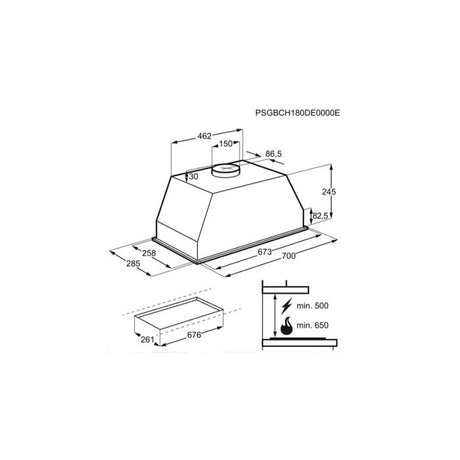 Groupe filtrant - ELECTROLUX - LFG517X - 70 cm - Eclairage LED - Débit 705 m3/h