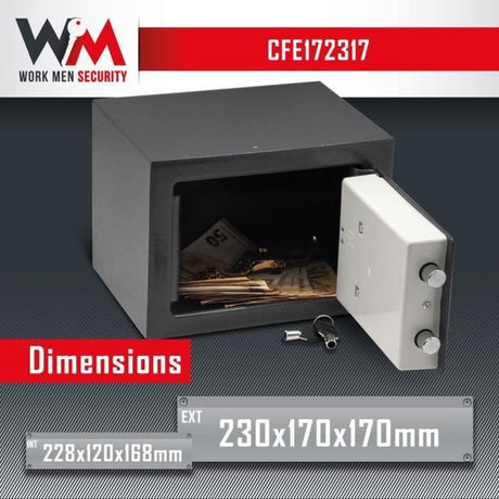 Coffre fort électronique - Work Men Security - CFE172317 - Dimensions extérieur 17 x 23 x 17 cm