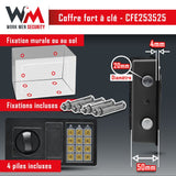 Coffre fort électronique - Work Men Security - CFE253525 - Dimensions extérieur 25 x 35 x 25 cm