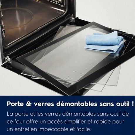 Four encastrable - Pyrolyse - Chaleur tournante pulsée - ELECTROLUX EOF6P46Z - Porte froide - 45 recettes pré-programmées