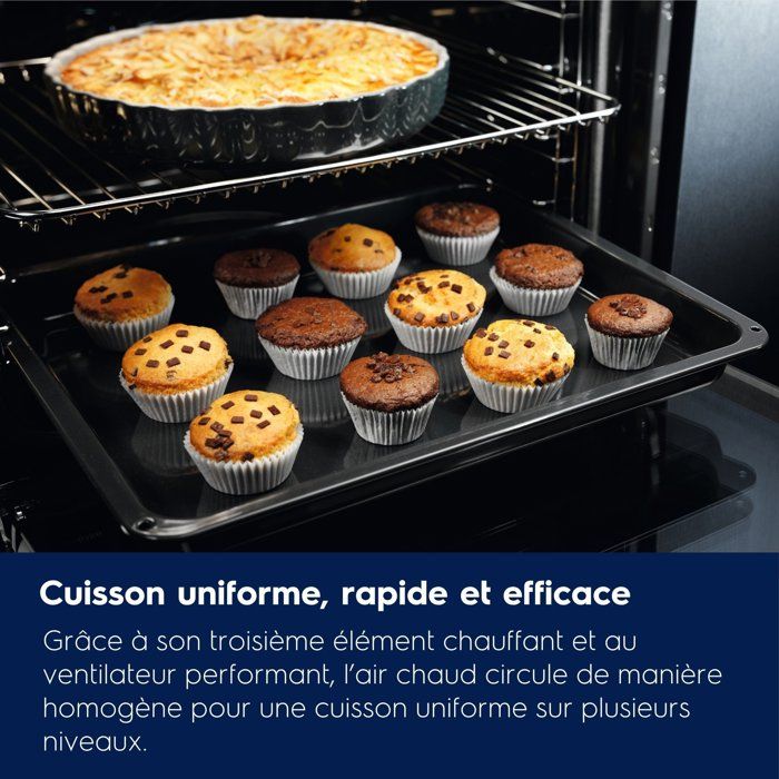 Four Pyrolyse - Chaleur tournante pulsée - ELECTROLUX EOF8P08X - 99 recettes automatiques - Interface tactile - Porte froide