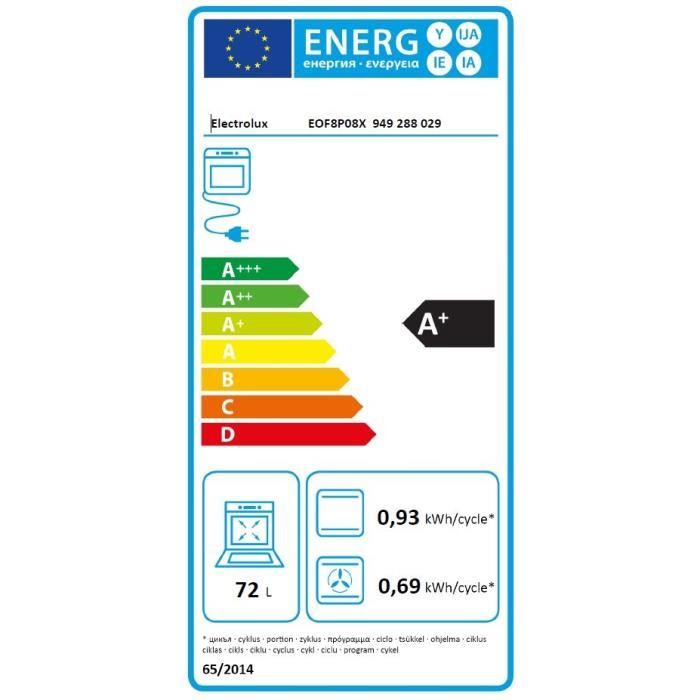 Four Pyrolyse - Chaleur tournante pulsée - ELECTROLUX EOF8P08X - 99 recettes automatiques - Interface tactile - Porte froide
