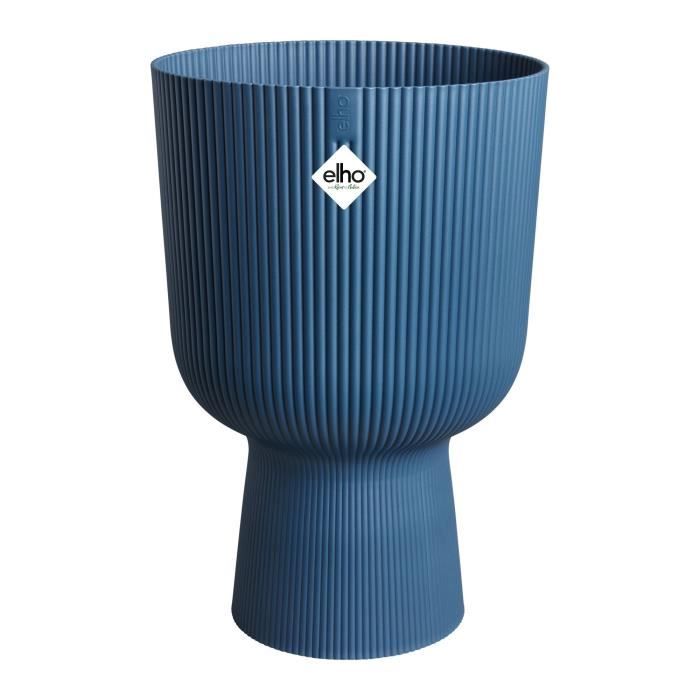ELHO Pot de fleurs Vibes Fold Coupe - Bleu - Ø 29.5 x H 45 cm - Intérieur - 100% recyclé