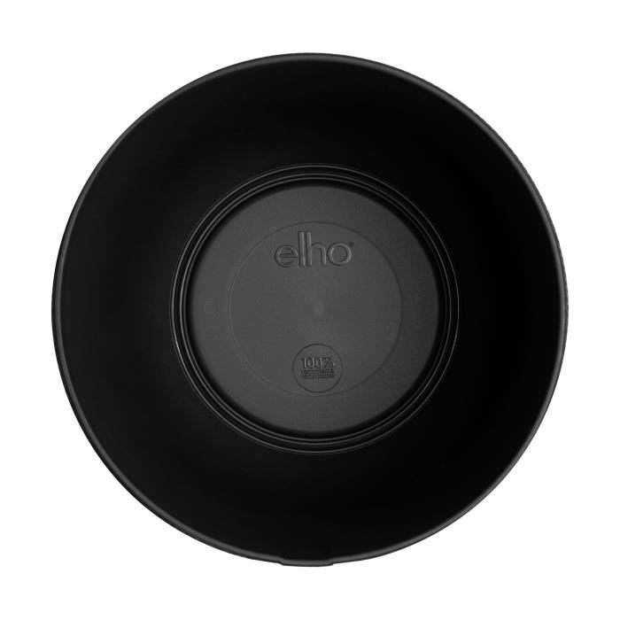 ELHO Pot de fleurs Jazz Rond - Noir - Ø 26 x H 24 cm - Intérieur - 100% recyclé