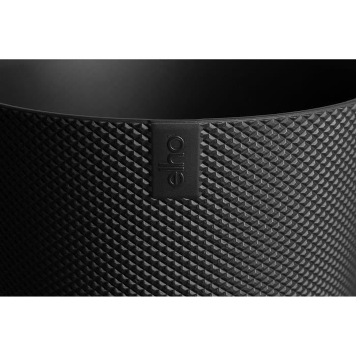 ELHO Pot de fleurs Jazz Rond - Noir - Ø 26 x H 24 cm - Intérieur - 100% recyclé