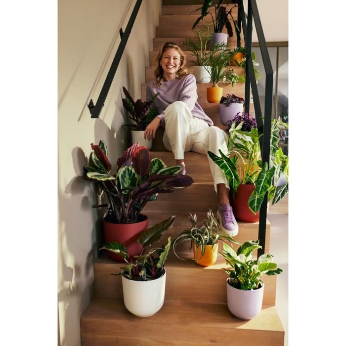 ELHO Pot de fleurs Jazz Rond - Blanc - Ø 26 x H 24 cm - Intérieur - 100% recyclé