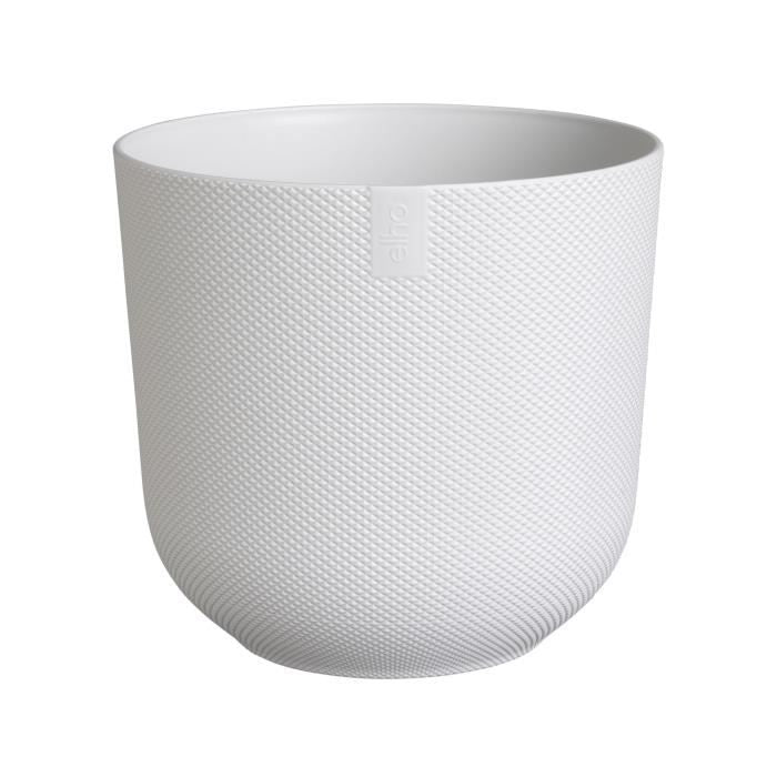 ELHO Pot de fleurs Jazz Rond - Blanc - Ř 26 x H 24 cm - Intérieur - 100% recyclé