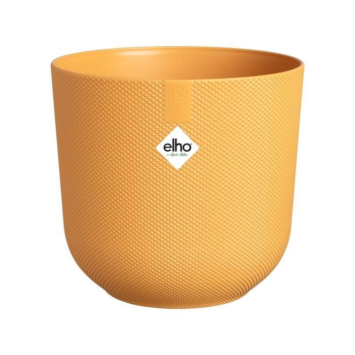 ELHO Pot de fleurs Jazz Rond - Jaune - Ø 34.5 x H 32 cm - Intérieur - 100% recyclé