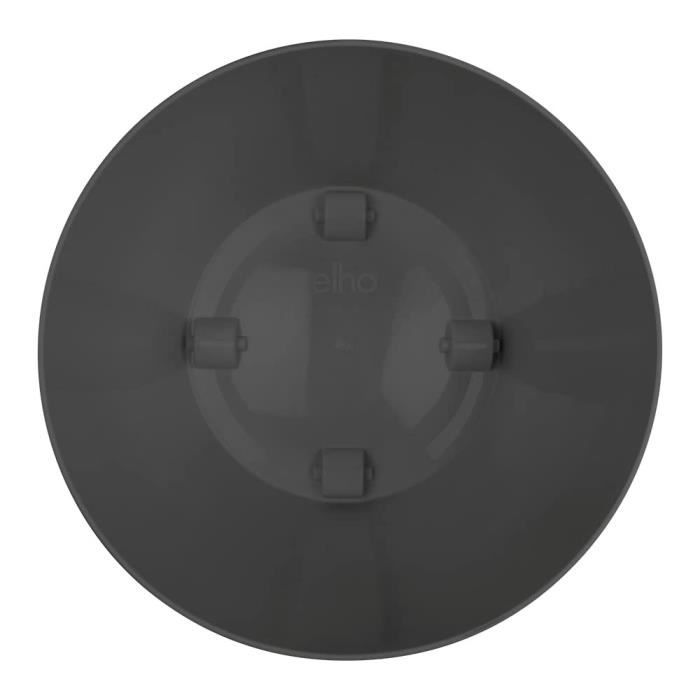 ELHO Pot de fleurs rond Brussels avec roues - Ø 39 x H 37 cm - Intérieur - 100% recyclé - Noir
