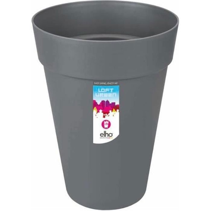 Pot de fleur Elho Plastique Rond Loft Urban Gris anthracite Ø 34 x 45,6 cm 23 l