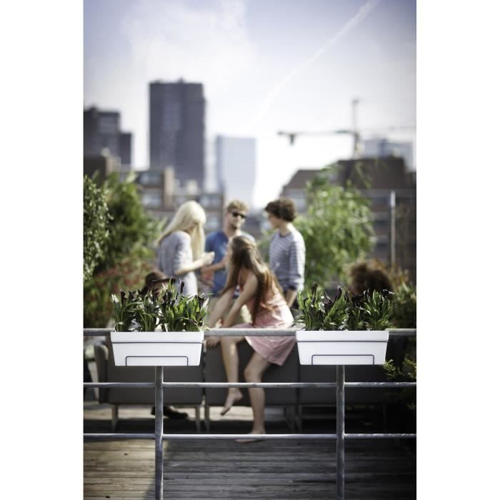 ELHO Balconniere Loft Urban Allin1 - L 49 x W 27 x H 21 cm - Balcon, extérieur - 100% recyclé - Blanc