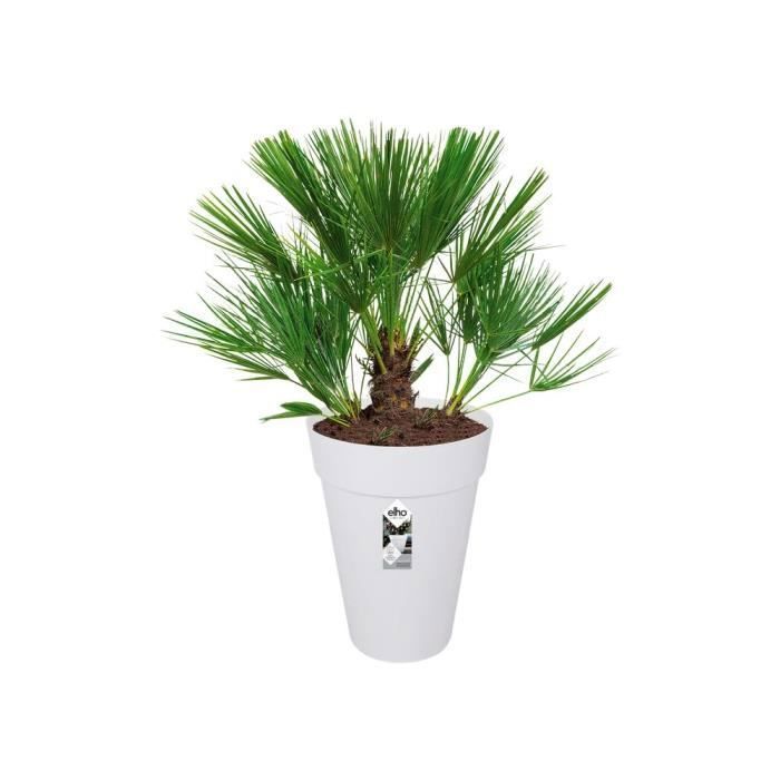 ELHO Loft Urban Pot de fleurs rond Haut 42 - Blanc - ÿ 42 x H 56 cm - extÈrieur - 100% recyclÈ