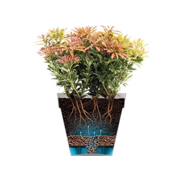 ELHO Loft Urban Pot de fleurs rond Haut 42 - Noir - ÿ 42 x H 56 cm - extÈrieur - 100% recyclÈ