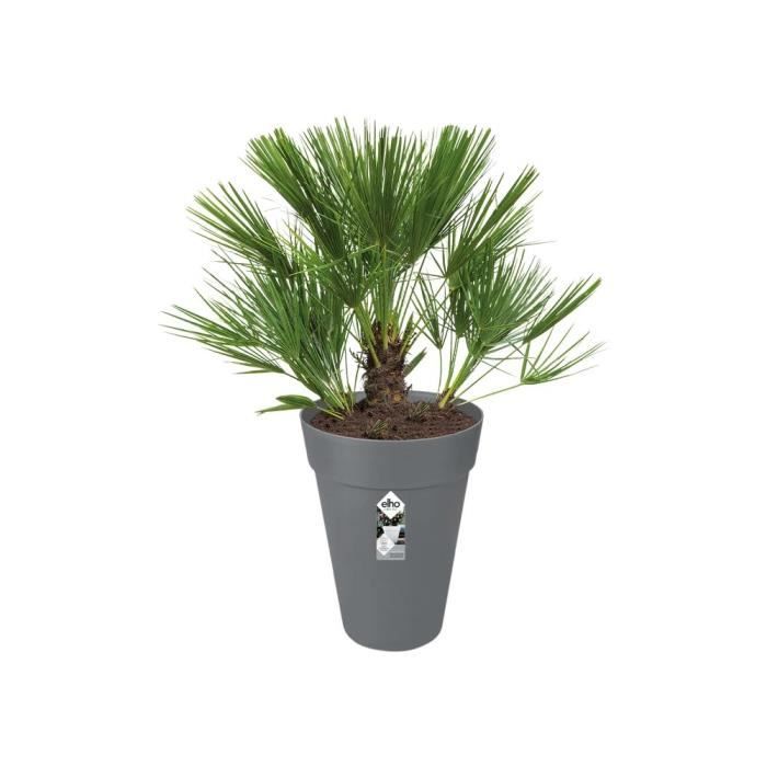 ELHO Pot de fleurs Loft Urban rond Haut - Ø 42 x H 56 cm - Extérieur - 100% recyclé - Noir