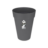 ELHO Loft Urban Pot de fleurs rond Haut 42 - Noir - ÿ 42 x H 56 cm - extÈrieur - 100% recyclÈ