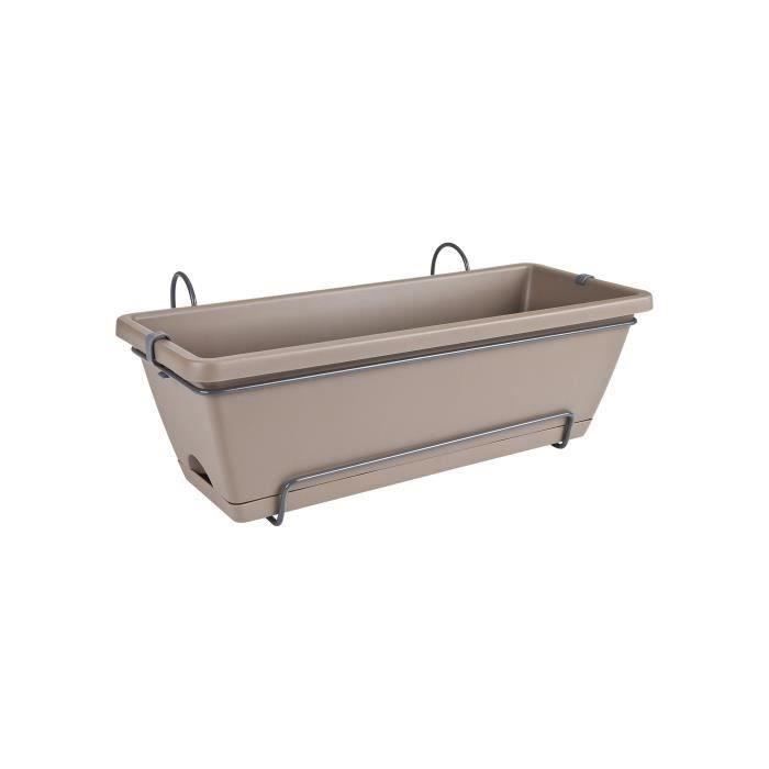 Balconiere Elho Barcelona Allin1 50 - Brown - L 50 x B 28 x H 19 cm - Outdoor balcony - 100% recycled