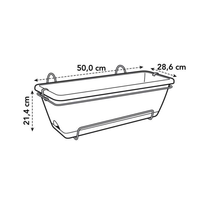 Balconniere Elho Barcelona Allin1 50 - Marron - L 50 x B 28 x H 19 cm - BalconextÈrieur - 100% recyclÈ