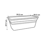 ELHO Jardiniere Green Basics XXL - L 29,5 x W 59,2 x H 27,7 cm - Extérieur - Vivre noir