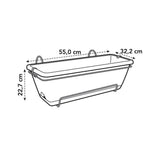 ELHO Jardiniere BARCELONA XL ALLIN1 - L 33.5 x l 54.5 x H 23 cm - Taupe