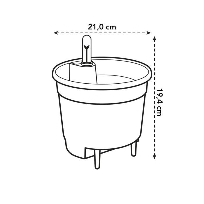 ELHO Pot de fleurs Self-watering Insert 21 living - Ø20,7 x H19,5 cm - Noir