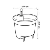 ELHO Pot de fleurs Self-watering Insert 28 living - Ø27,7 x H25,5 cm - Noir