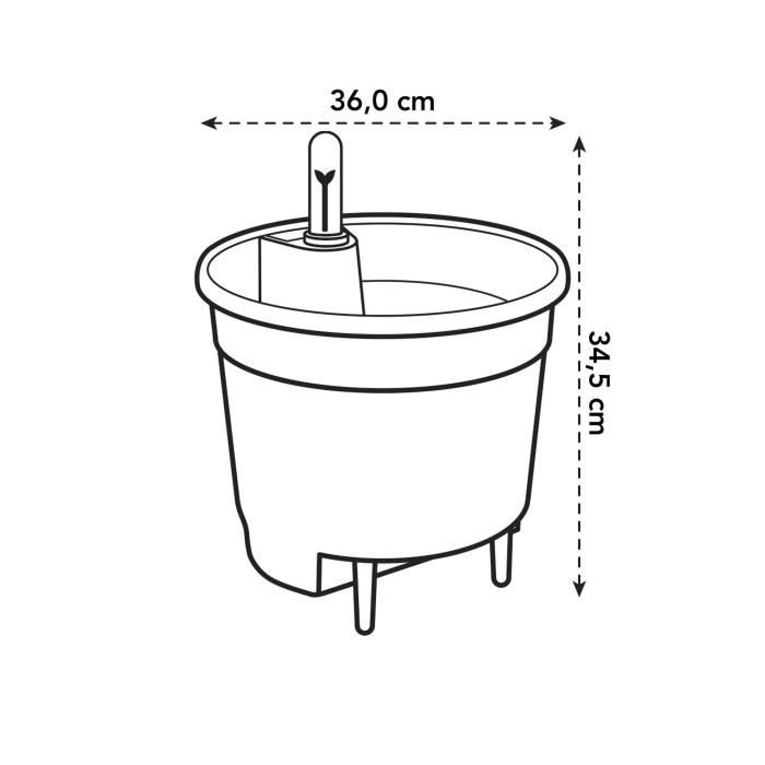 Elho Self-watering Insert Pot a fleurs 36 - Noir - ÿ 36 x H 35 cm - intÈrieuraccessoires - 100% recyclÈ