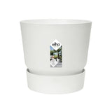 ELHO Pot de fleurs rond Greenville 25 - Extérieur - Ø 24,48 x H 23,31 cm - Blanc